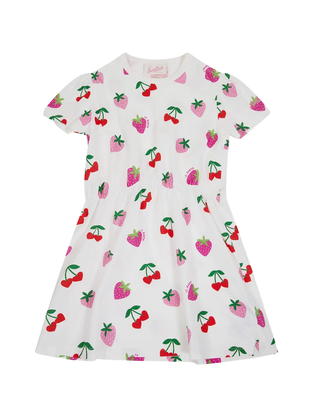 MC2 Saint Barth Kids Leilamini mini-jurk met aardbei- en kersenprint Wit