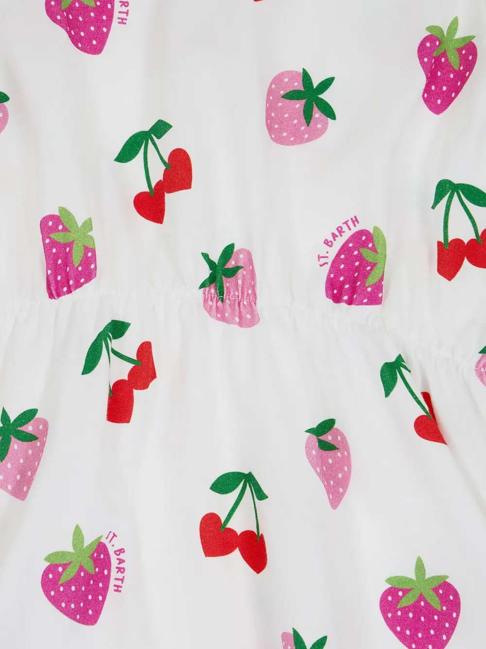 MC2 Saint Barth Kids Leilamini mini-jurk met aardbei- en kersenprint Wit