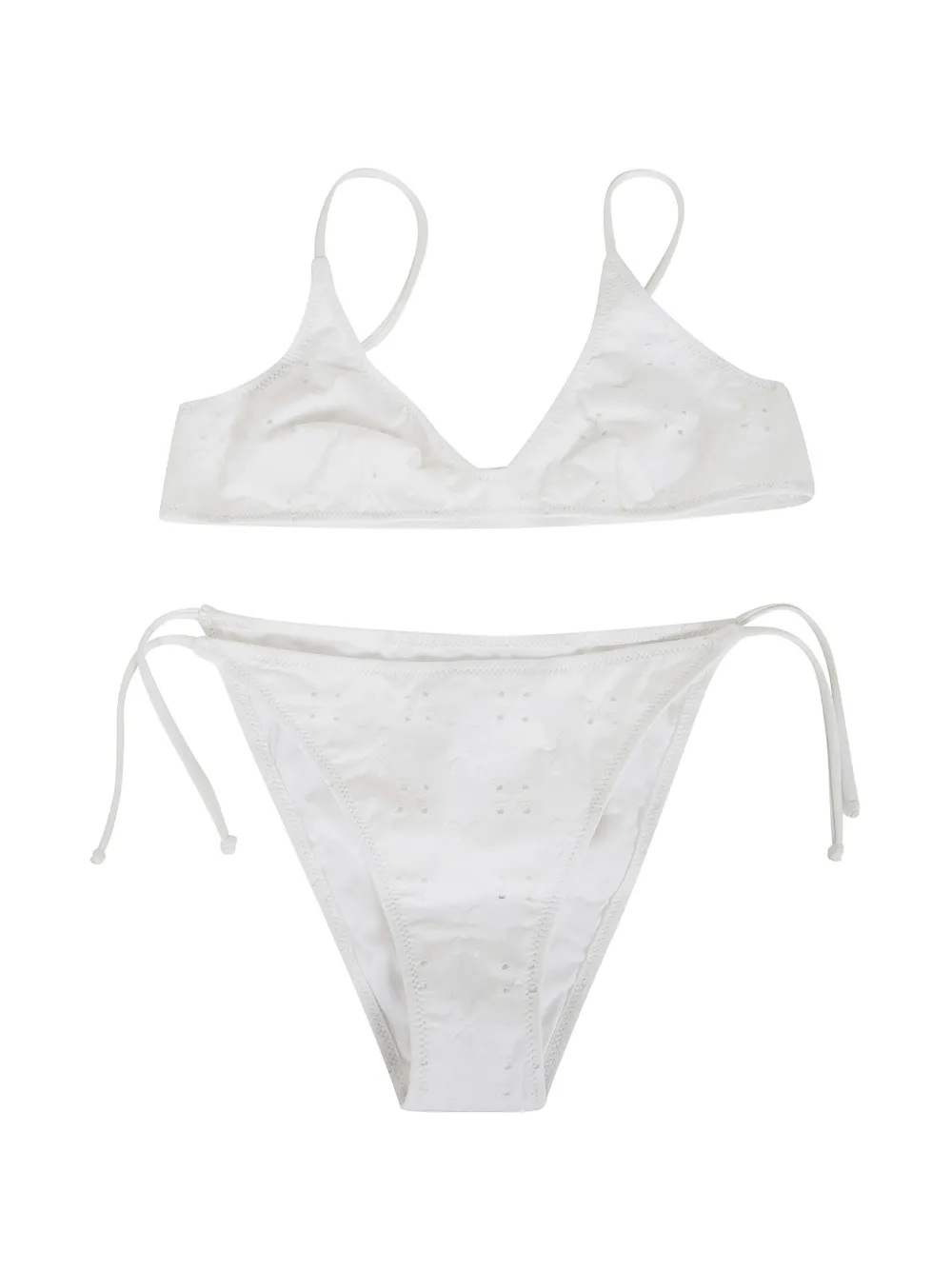 MC2 Saint Barth Kids Broderie anglaise bikinitop Wit