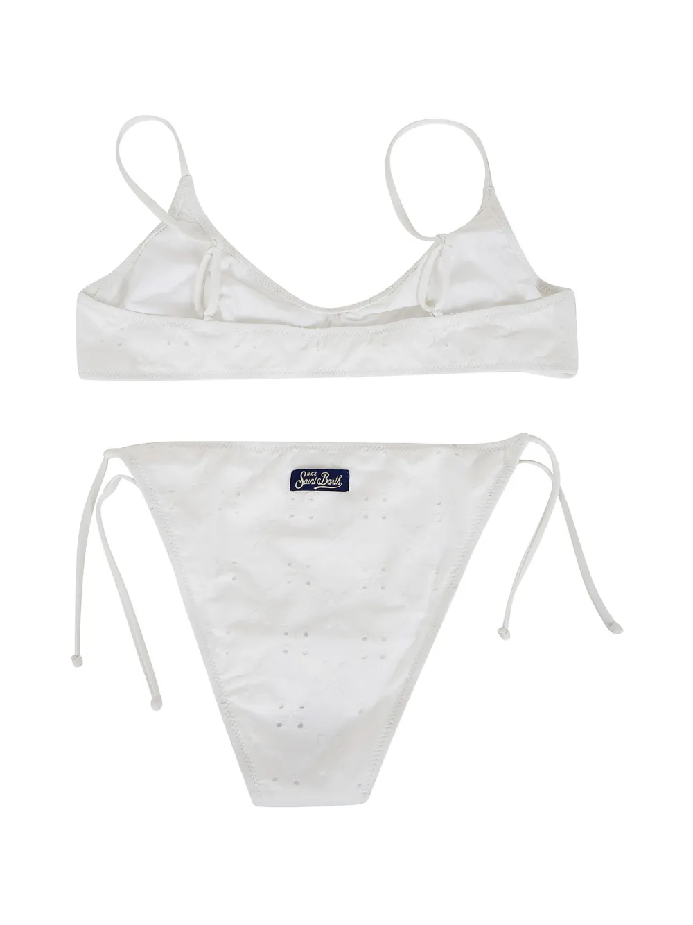 MC2 Saint Barth Kids Broderie anglaise bikinitop Wit