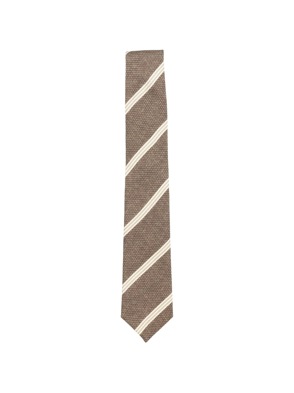 GIERRE MILANO stripe-pattern silk tie - Marrone