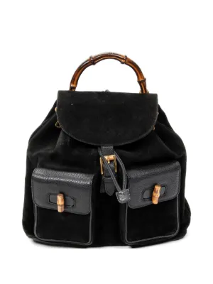 Gucci Pre-Owned バンブー スエード バックパック ミニ | ブラック