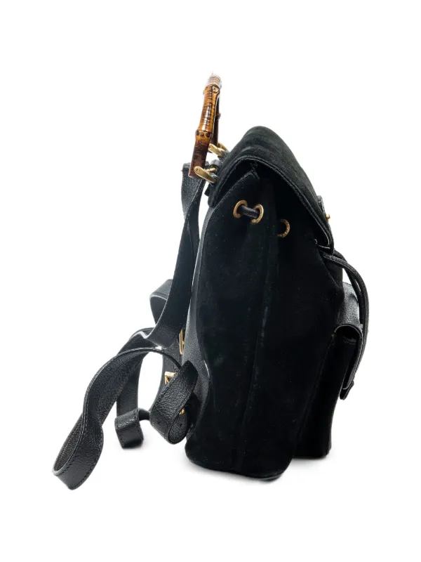 Gucci Pre-Owned バンブー スエード バックパック ミニ | ブラック