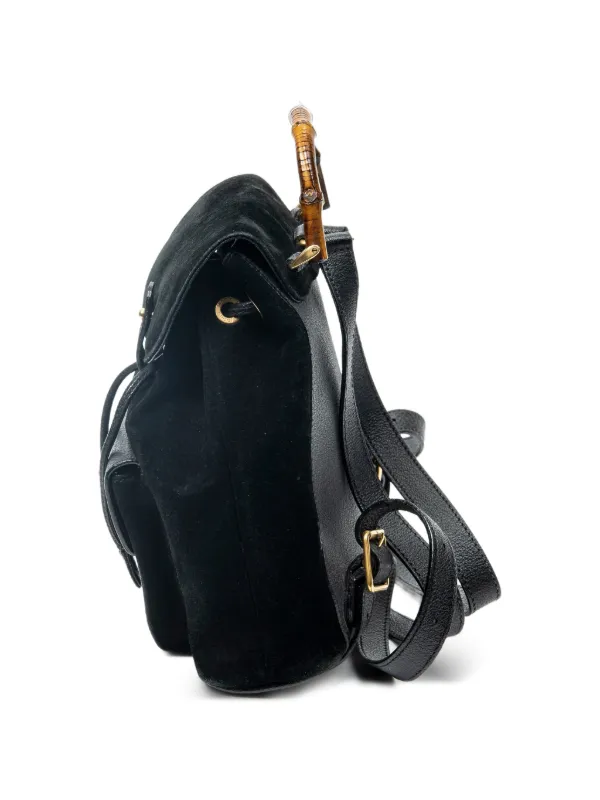 Gucci Pre-Owned バンブー スエード バックパック ミニ | ブラック
