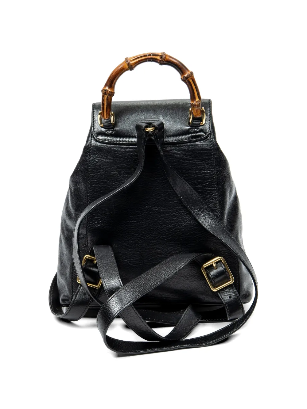 Gucci Pre-owned Mini Bamboo Handle Backpack in Black, view 5