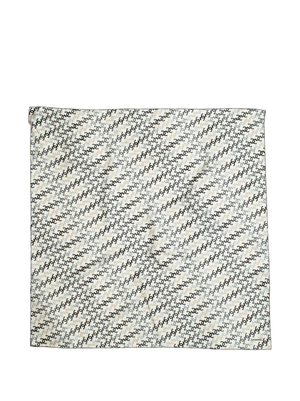 CHANEL Pre-Owned monogram pattern scarf - White