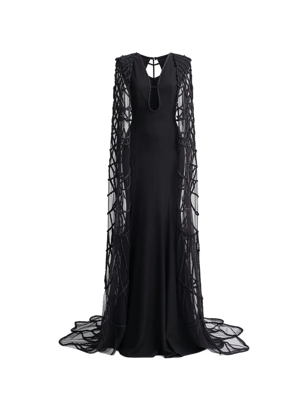 Gemy Maalouf cape-detail cut-out gown