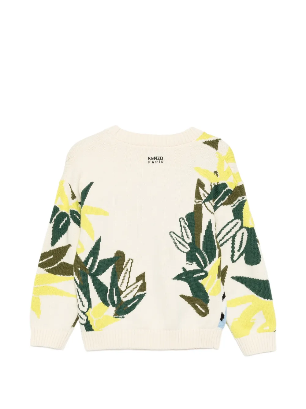 Kenzo Kids Gebreid vest met olifant intarsia Beige