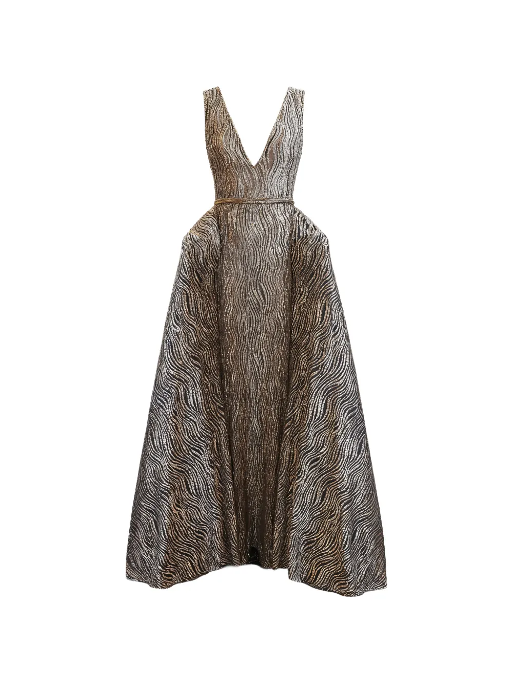 Gemy Maalouf beaded-overskirt V-neck dress