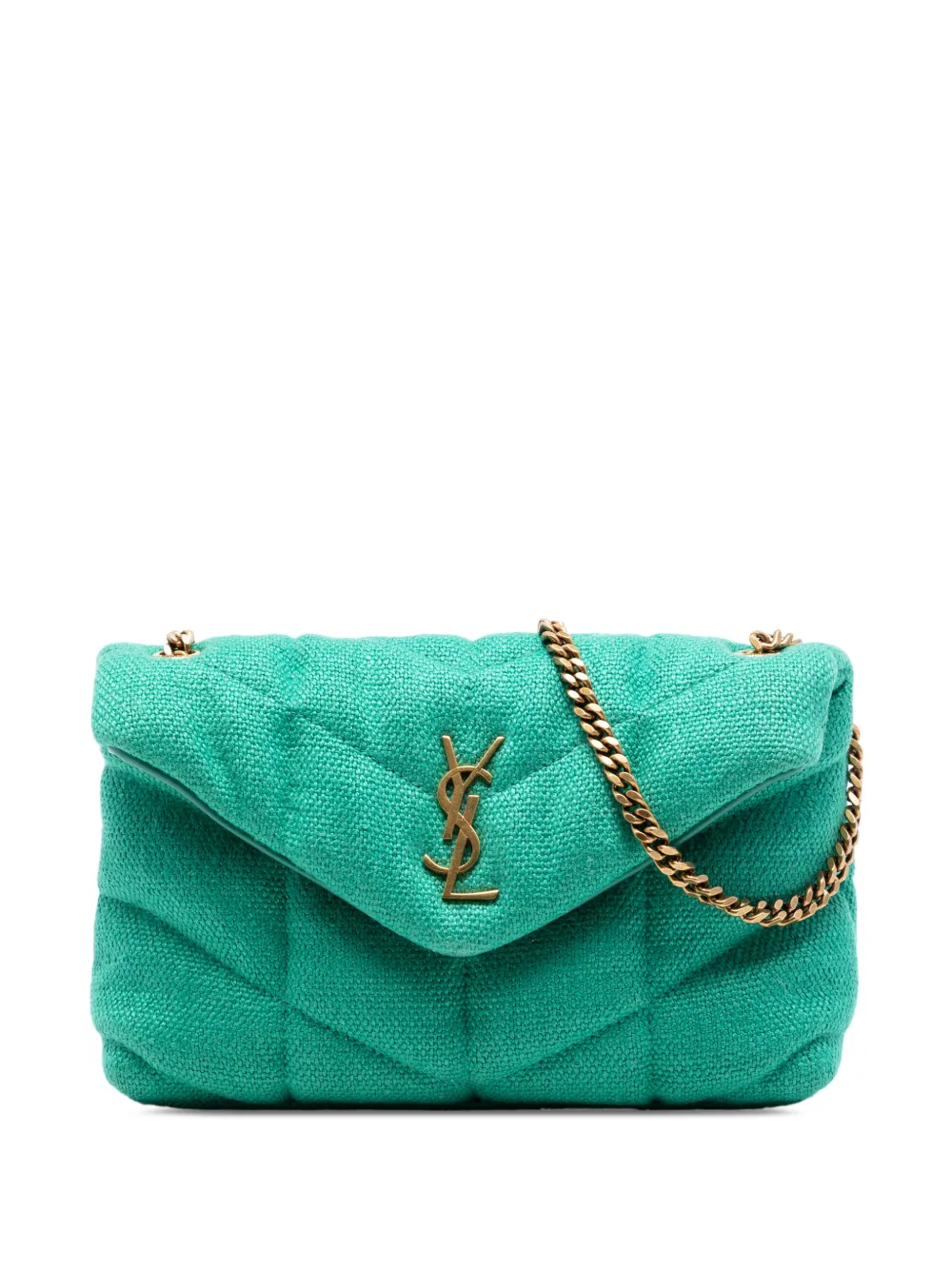 Saint Laurent Pre-Owned 2021 Toy Matelasse Canvas Monogram LouLou crossbody bag - Verde