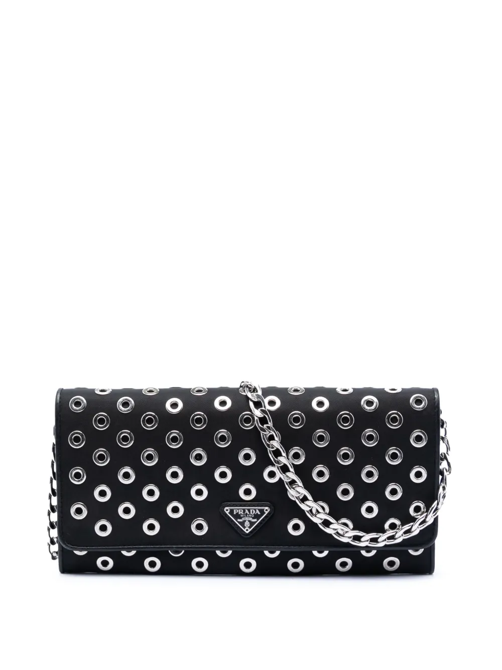 Prada Pre-Owned 2000-2013 Tessuto Grommet Wallet On Chain crossbody bag - Schwarz
