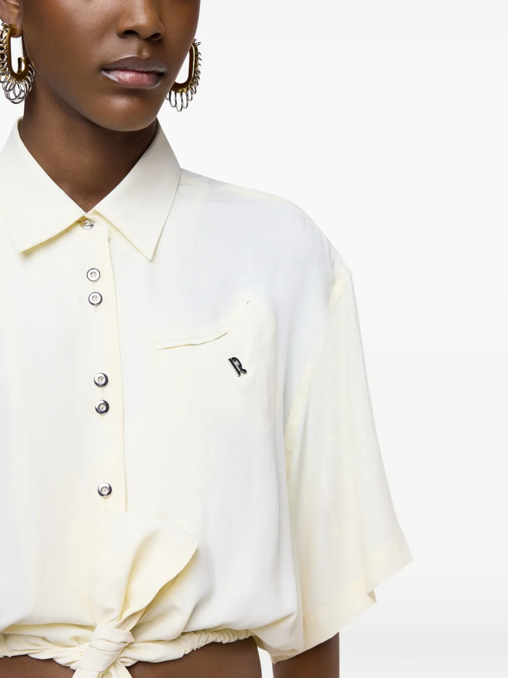 Rabanne Shirt met geknoopte detail Wit