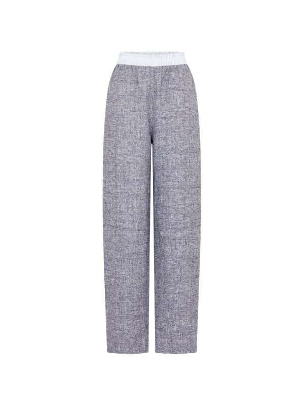 Rabanne Straight Tailored Trousers in Wool in Grey