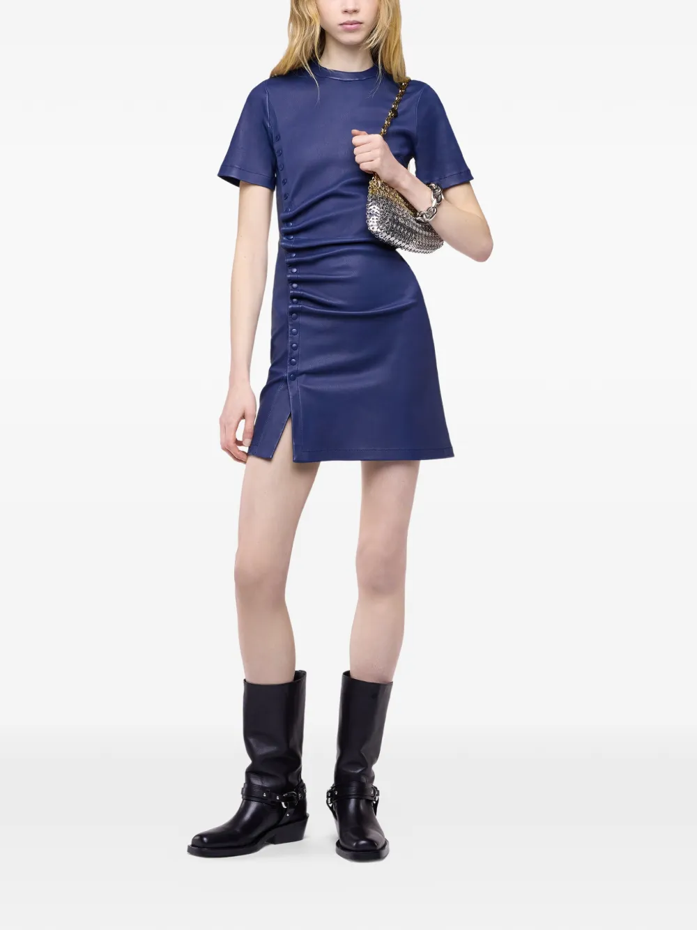 Rabanne Abito corto con ruches - Blu