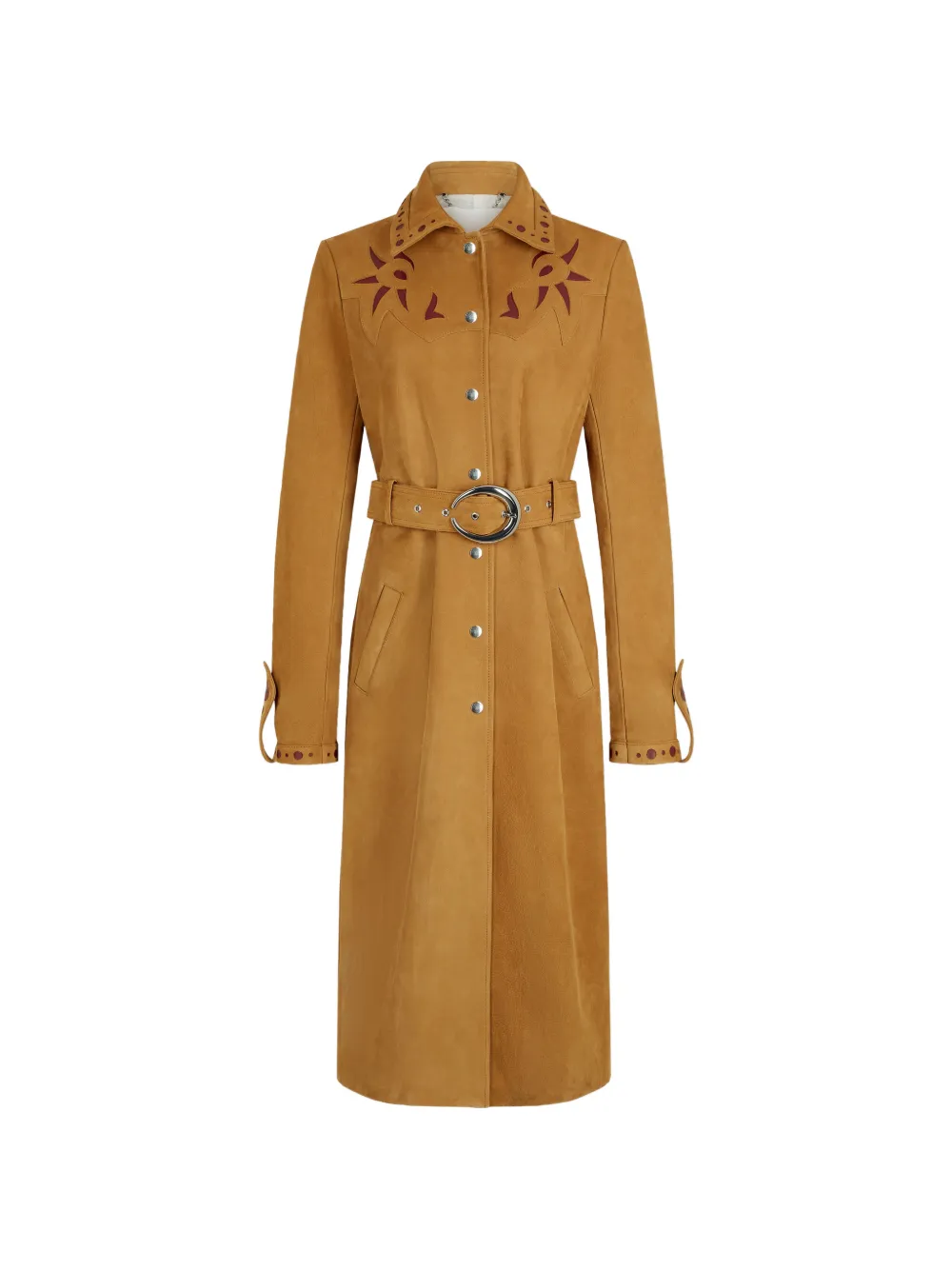 Rabanne Trench in pelle scamosciata - Marrone