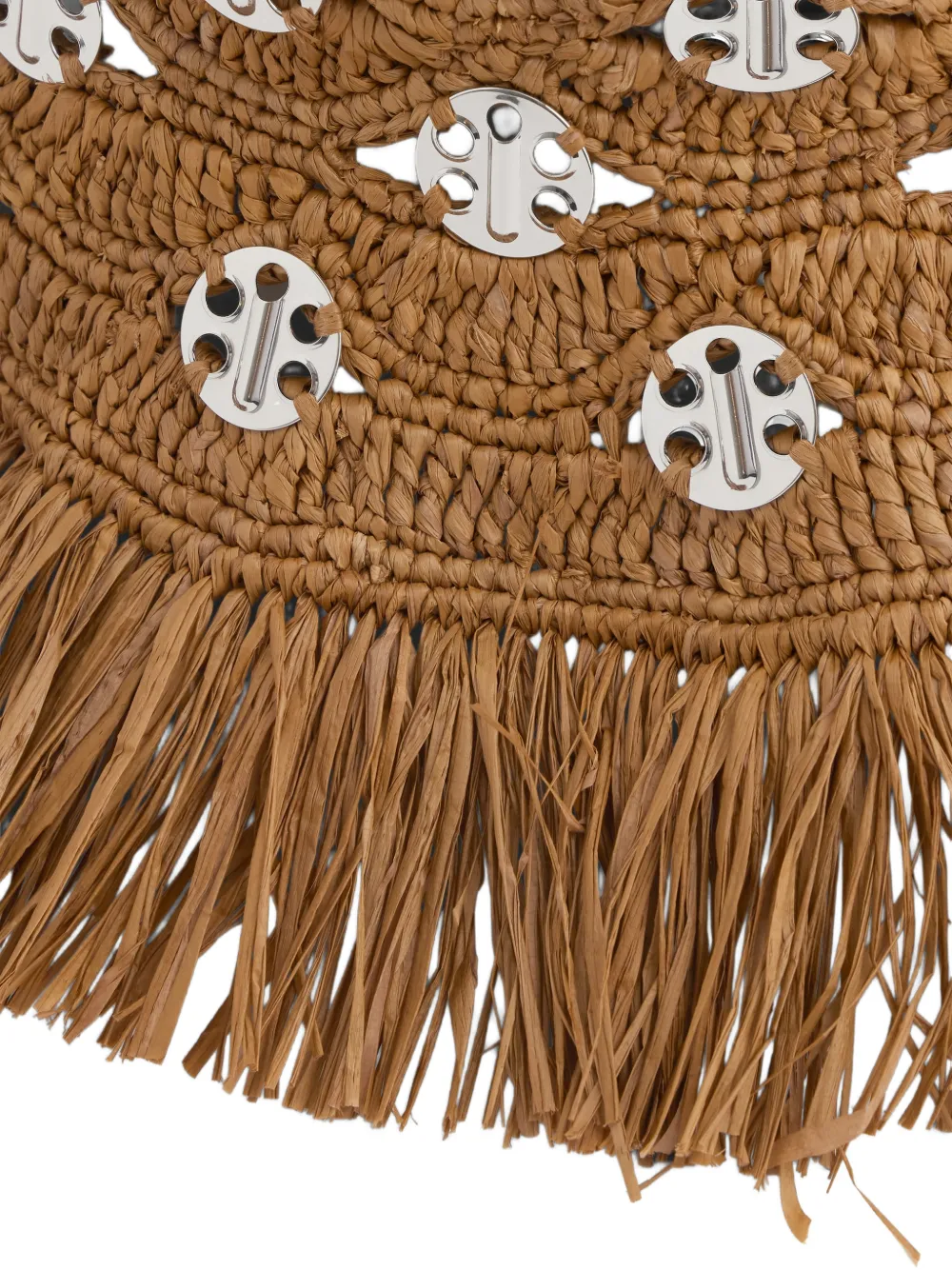 Rabanne 1969 raffia zonnehoed Bruin