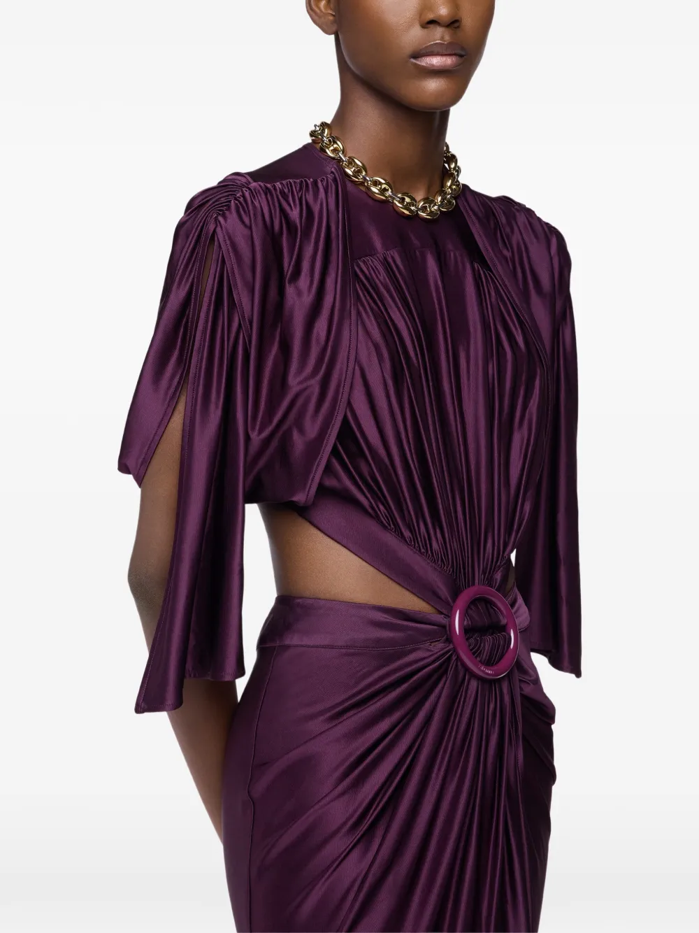 Rabanne Maxi-jurk met ruches Paars