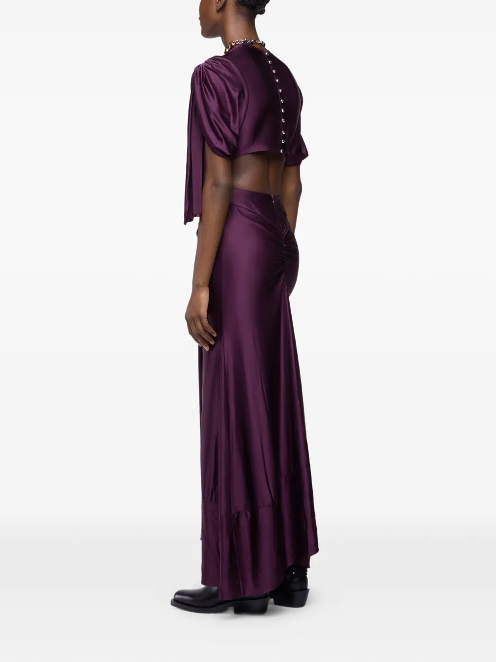 Rabanne Maxi-jurk met ruches Paars