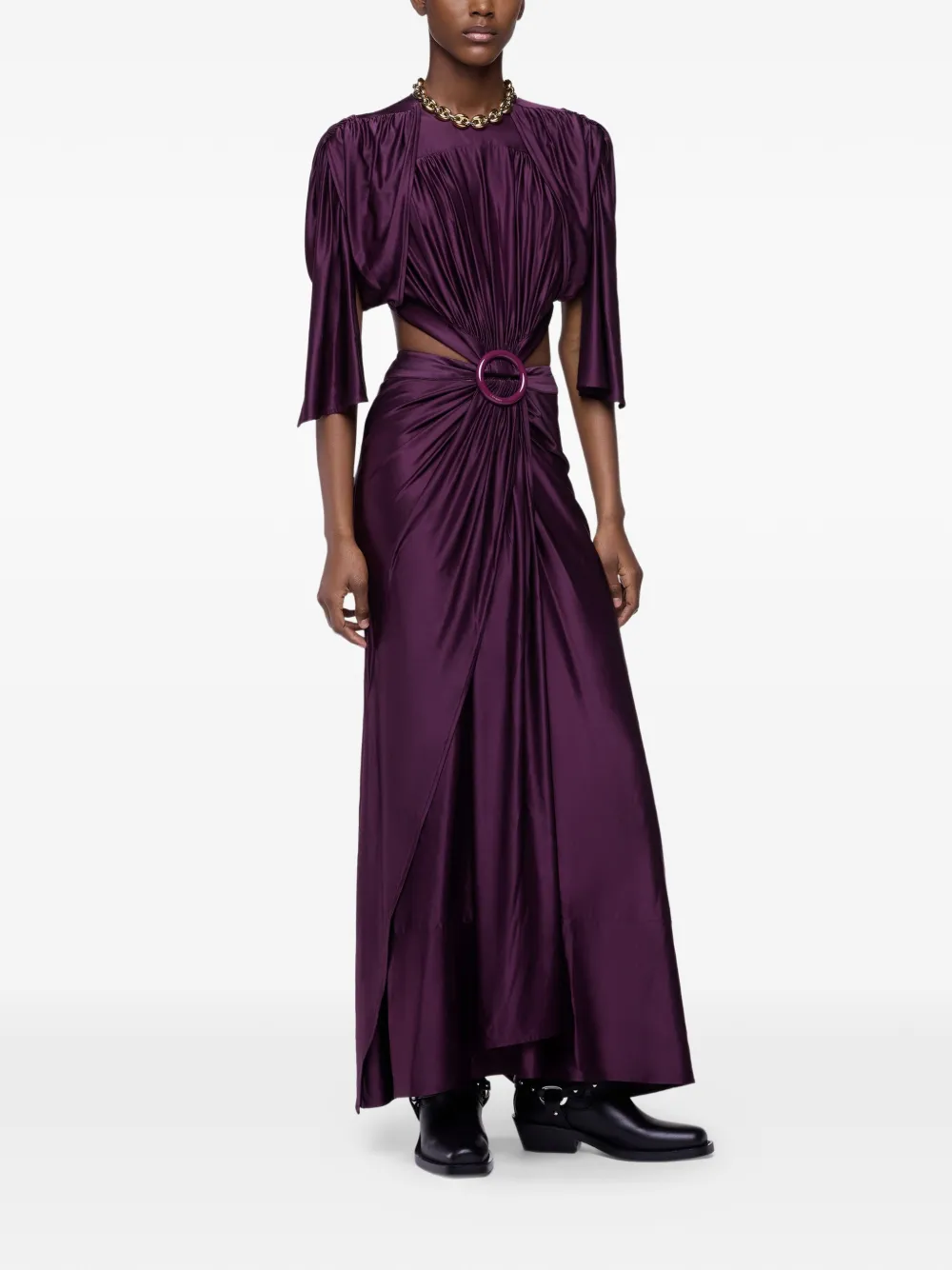 Rabanne Maxi-jurk met ruches Paars