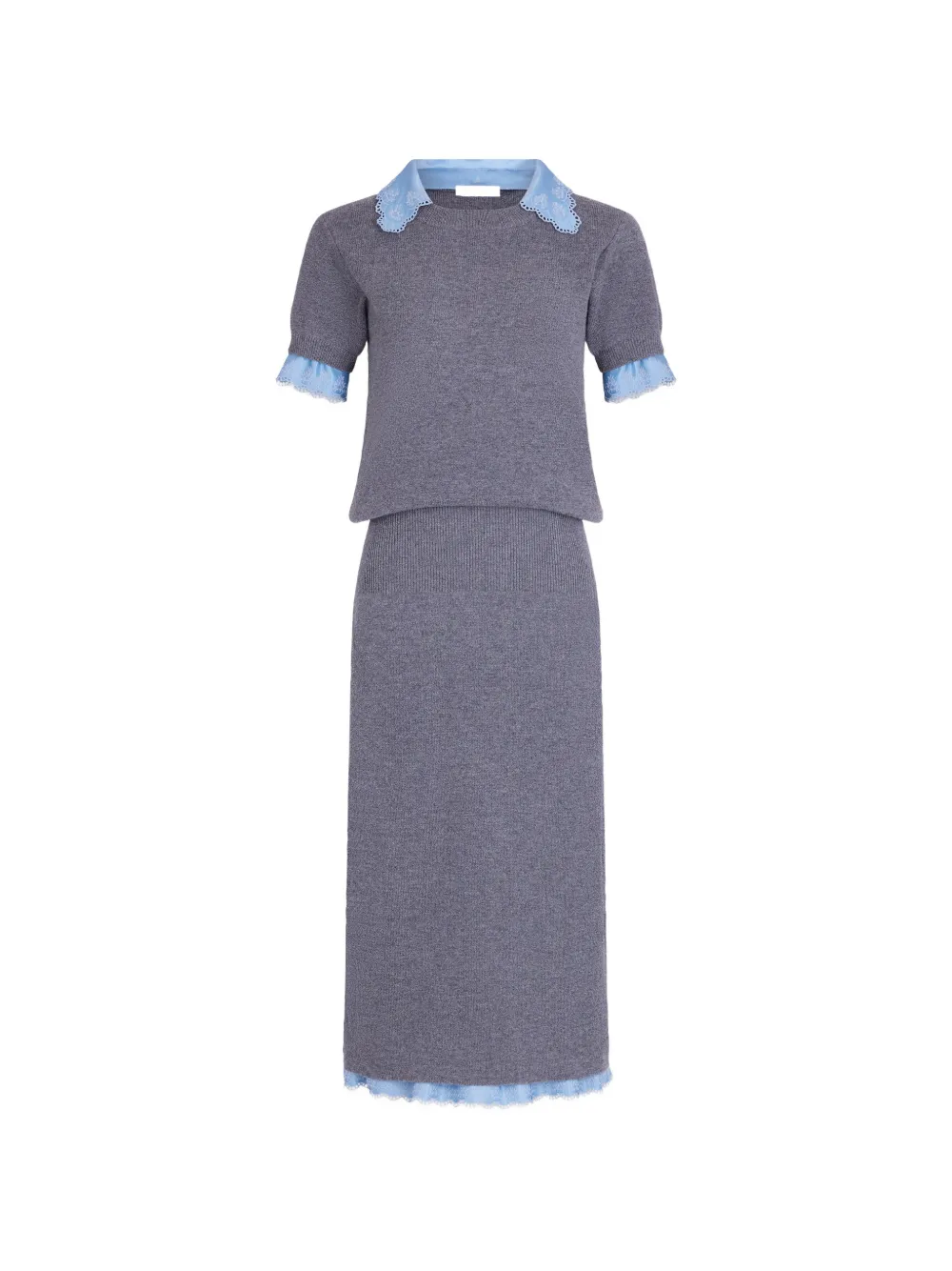 Rabanne Abito midi con ricamo - Grigio