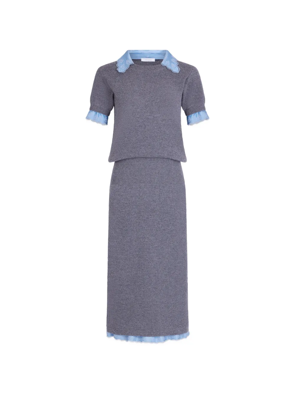 Rabanne Abito midi con ricamo - Grigio