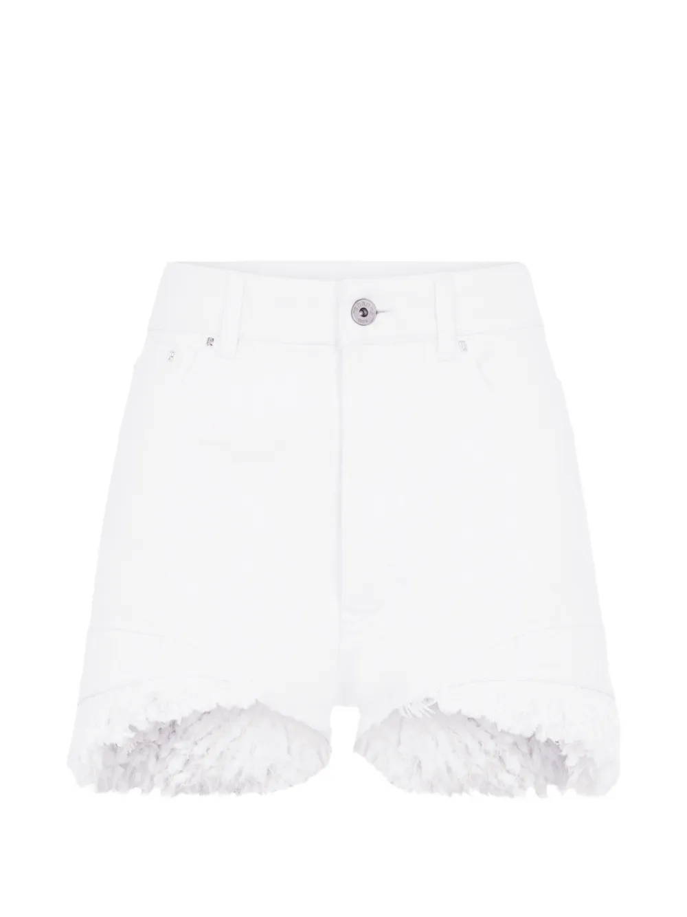 Rabanne Shorts denim con frange - Bianco