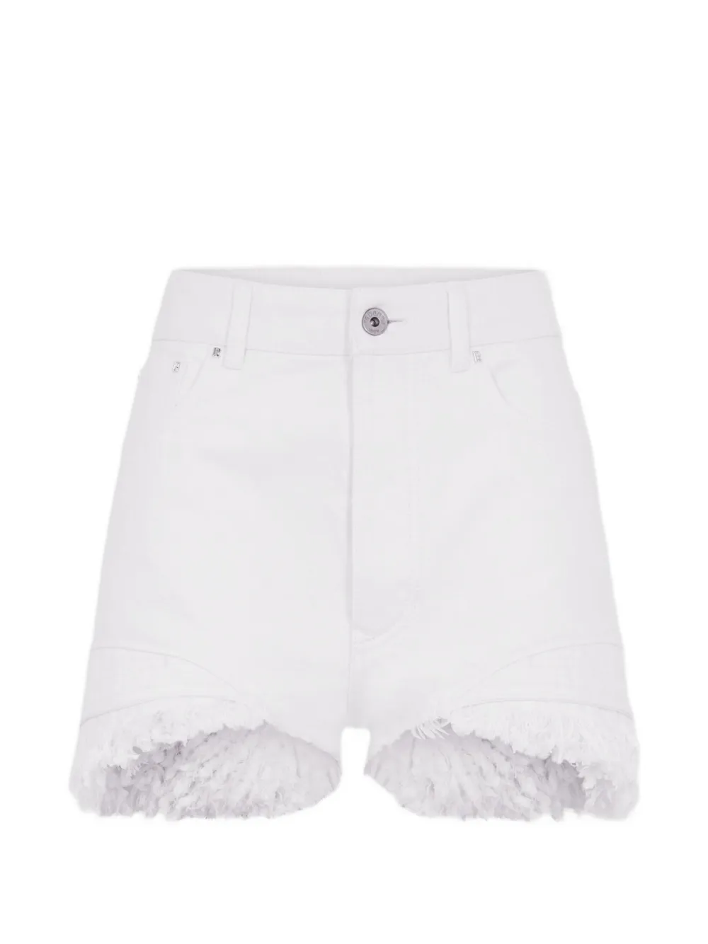 Rabanne Denim shorts met franje detail Wit