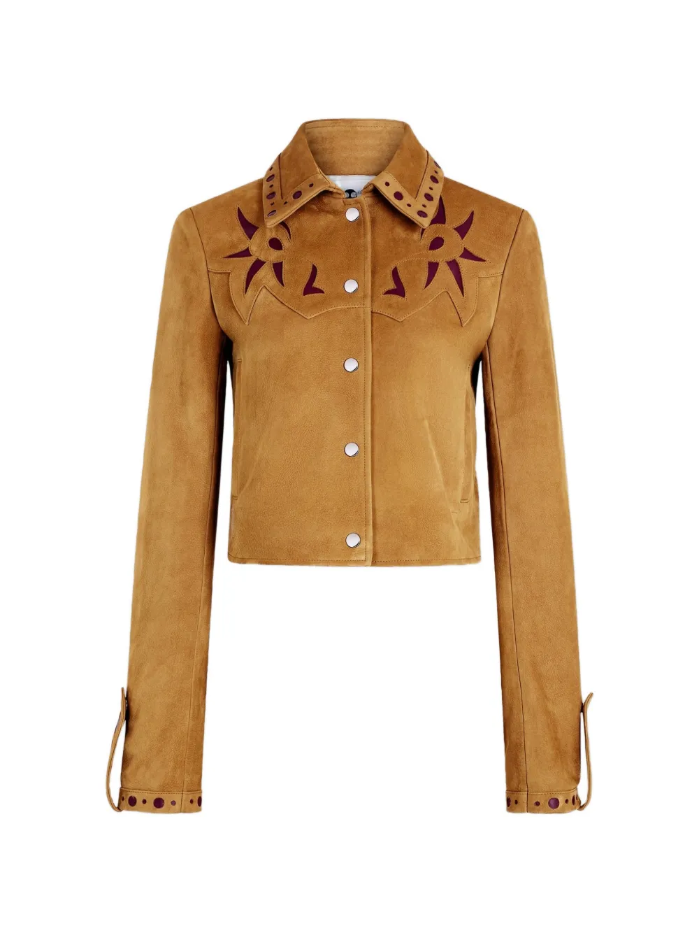 Rabanne Wildlederjacke mit grafischem Detail - Nude