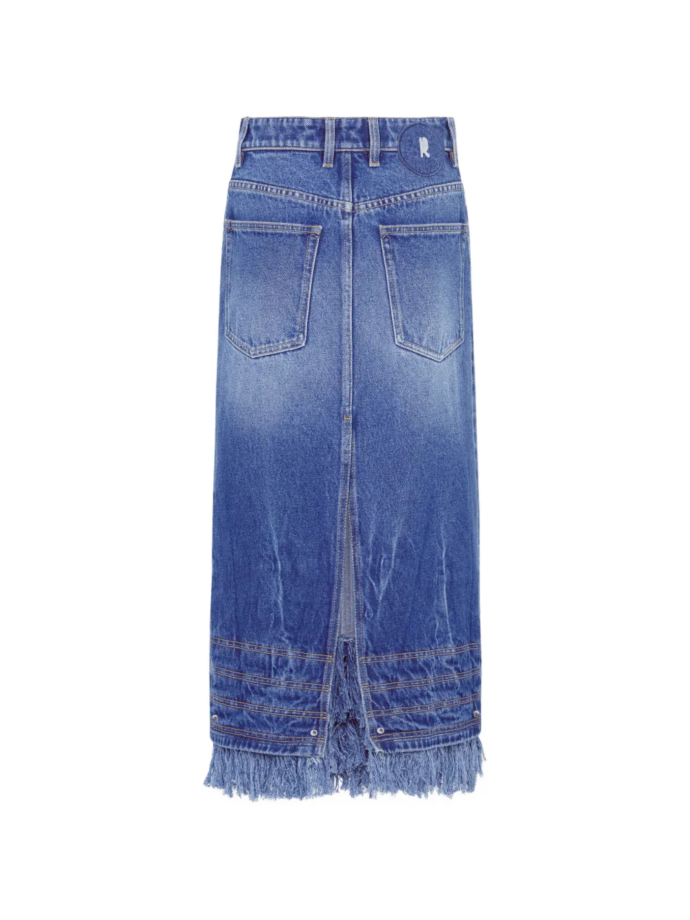 Rabanne Midi-rok met franje Blauw