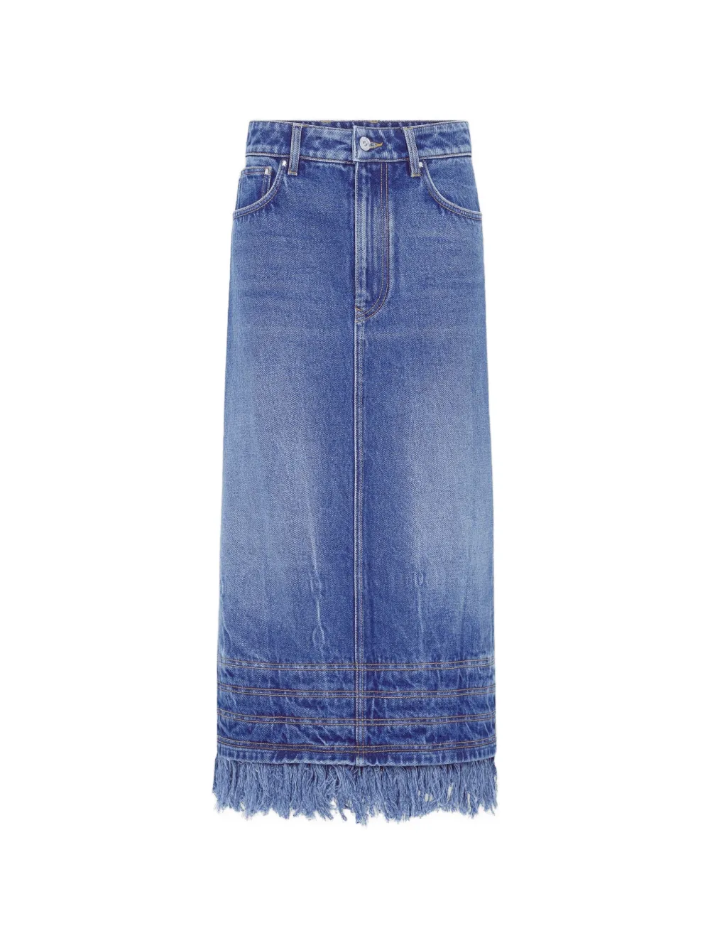 Rabanne fringe-detail midi skirt