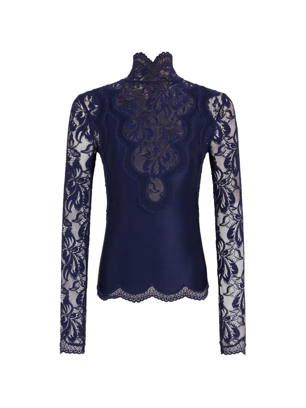 Rabanne long-sleeved lace top - Blu