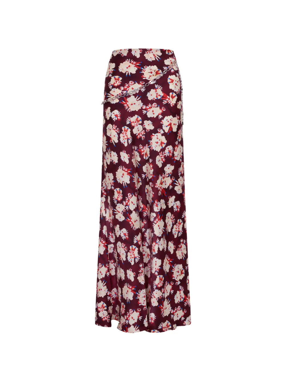Rabanne floral-pattern silk maxi skirt - Rosa