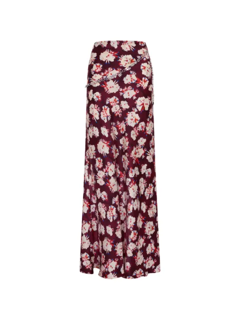 Rabanne floral-pattern silk maxi skirt