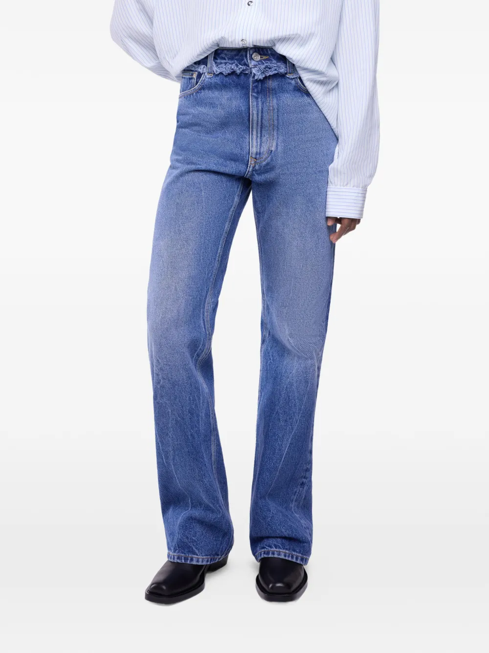 Rabanne Jeans met franje detail Blauw