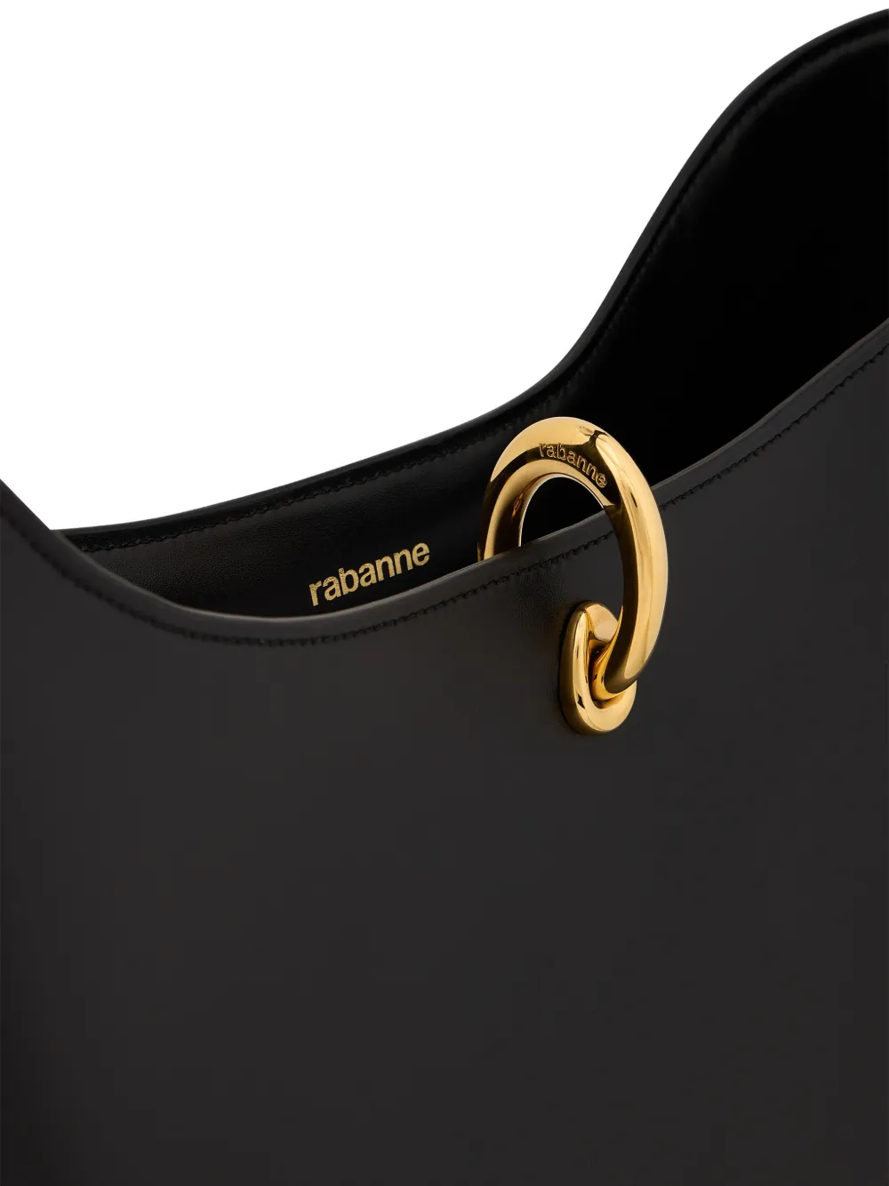 Rabanne Ring leren shopper Zwart