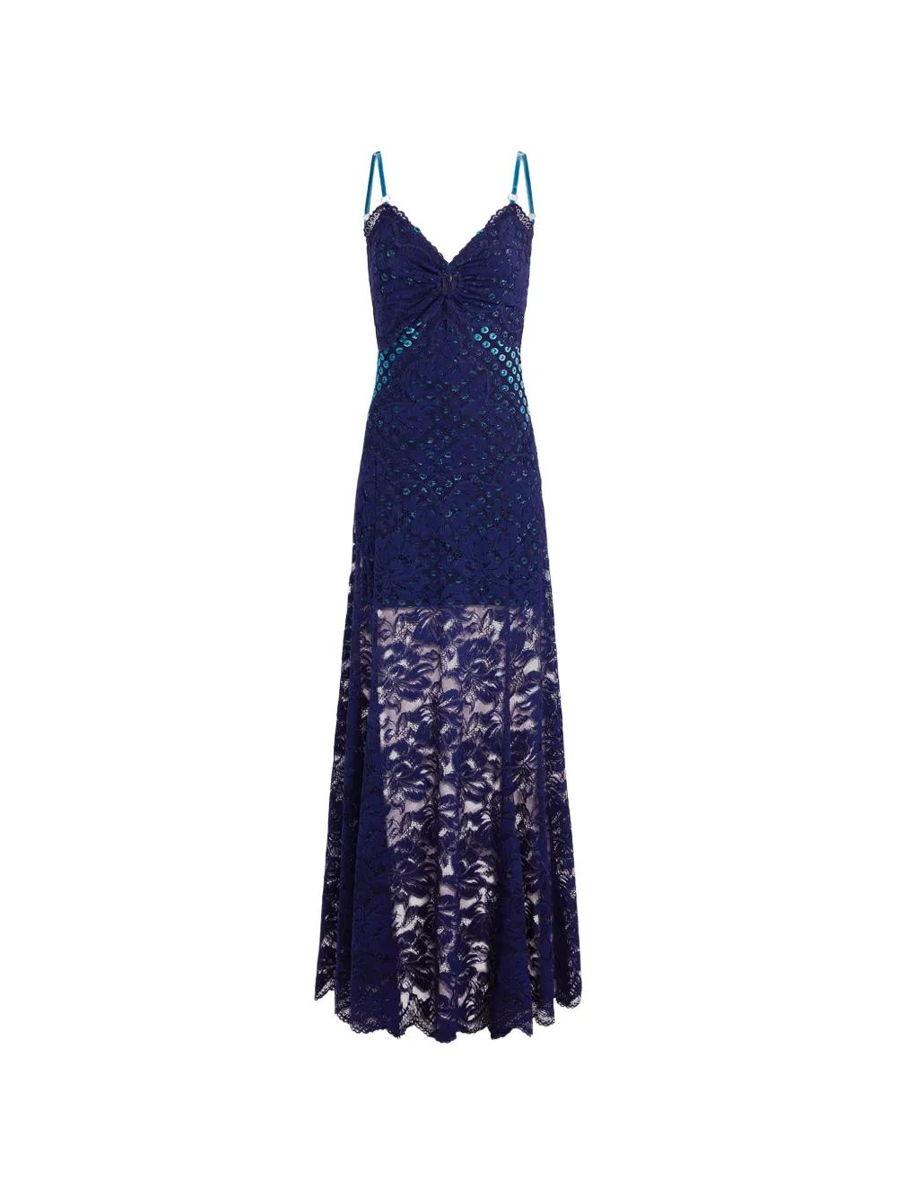 Rabanne trompe-l'œil lace dress - Blue
