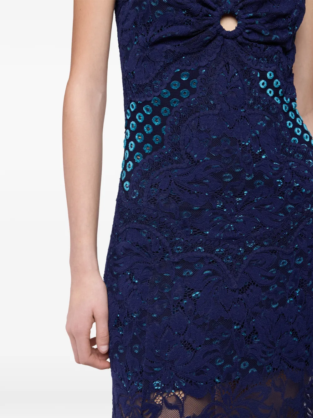 Rabanne Jurk met trompe-l'oeil kant Blauw