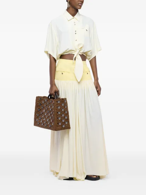 Rabanne 1969 disc-embellished raffia tote bag