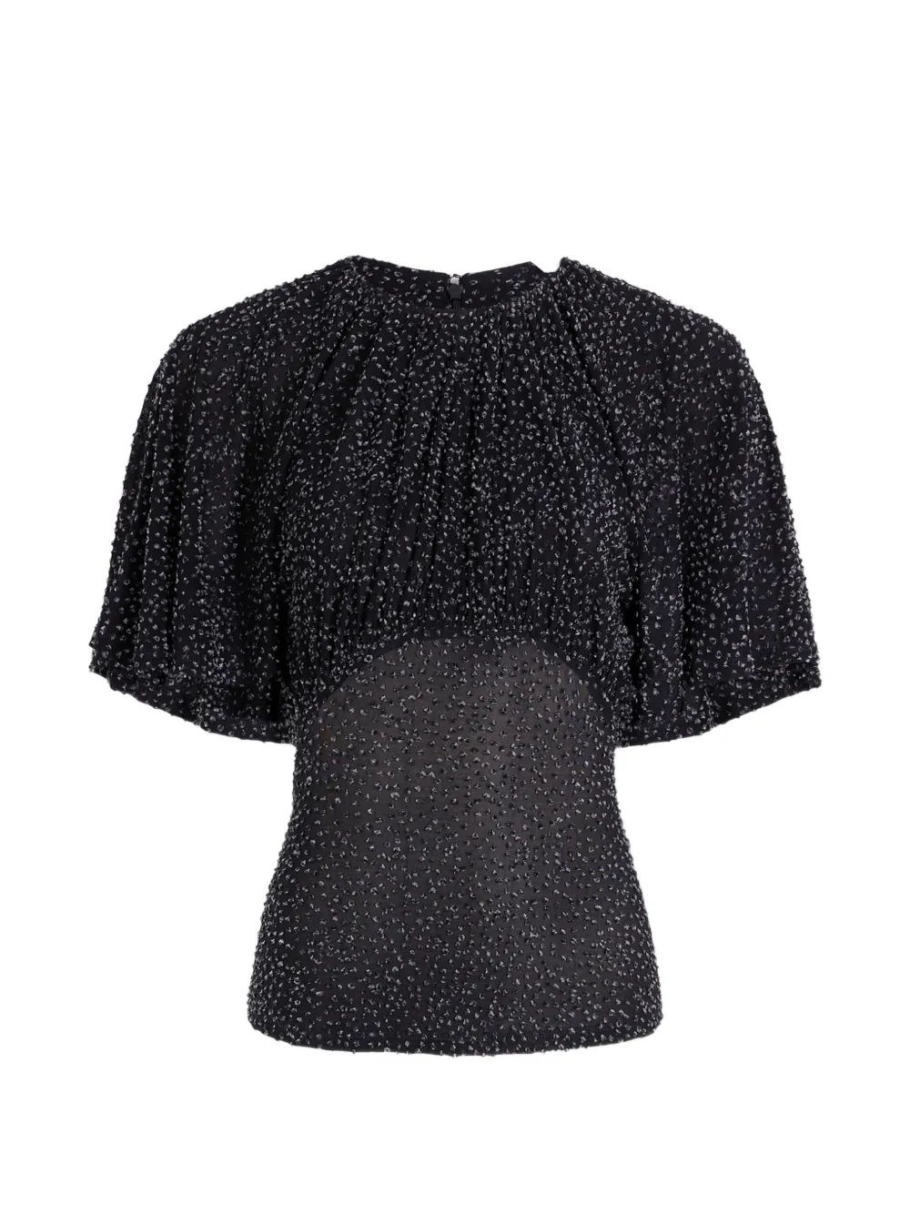 Rabanne Blusa con ruches - Nero