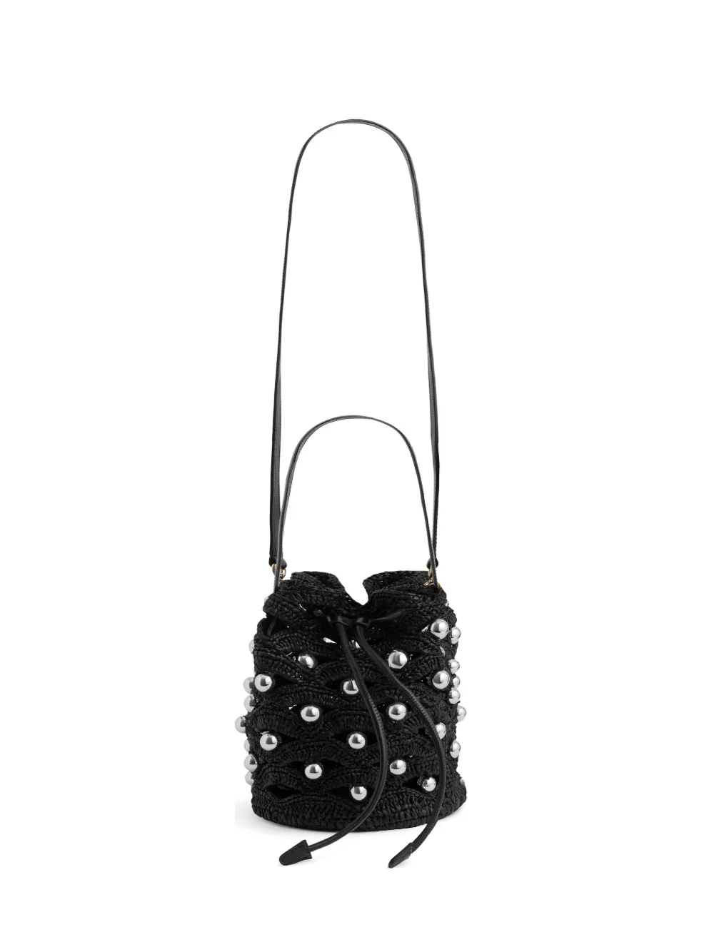 Rabanne Borsa a secchiello con decorazione - Nero