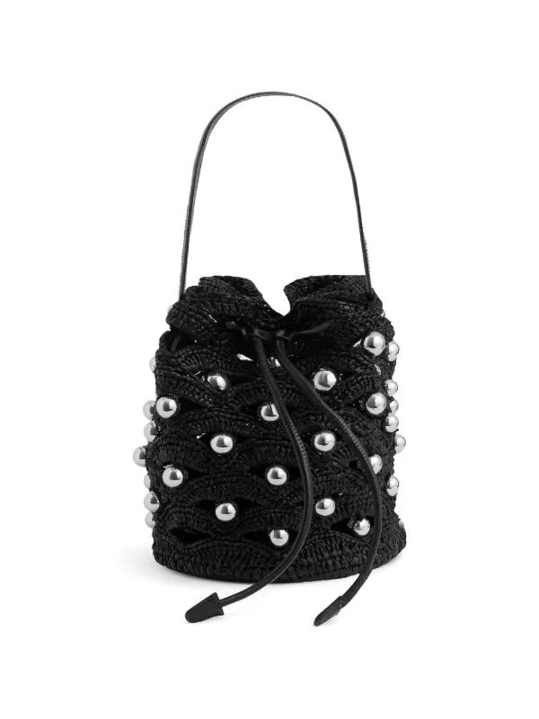 パコラバンヌ　Pearlバッグ Rabanne pearl-embellished Bucket Bag | Black | FARFETCH