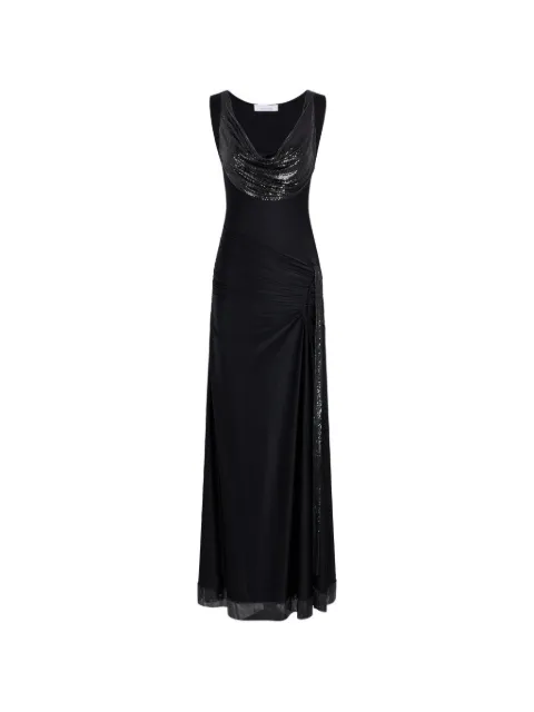 Rabanne long mesh and jersey dress