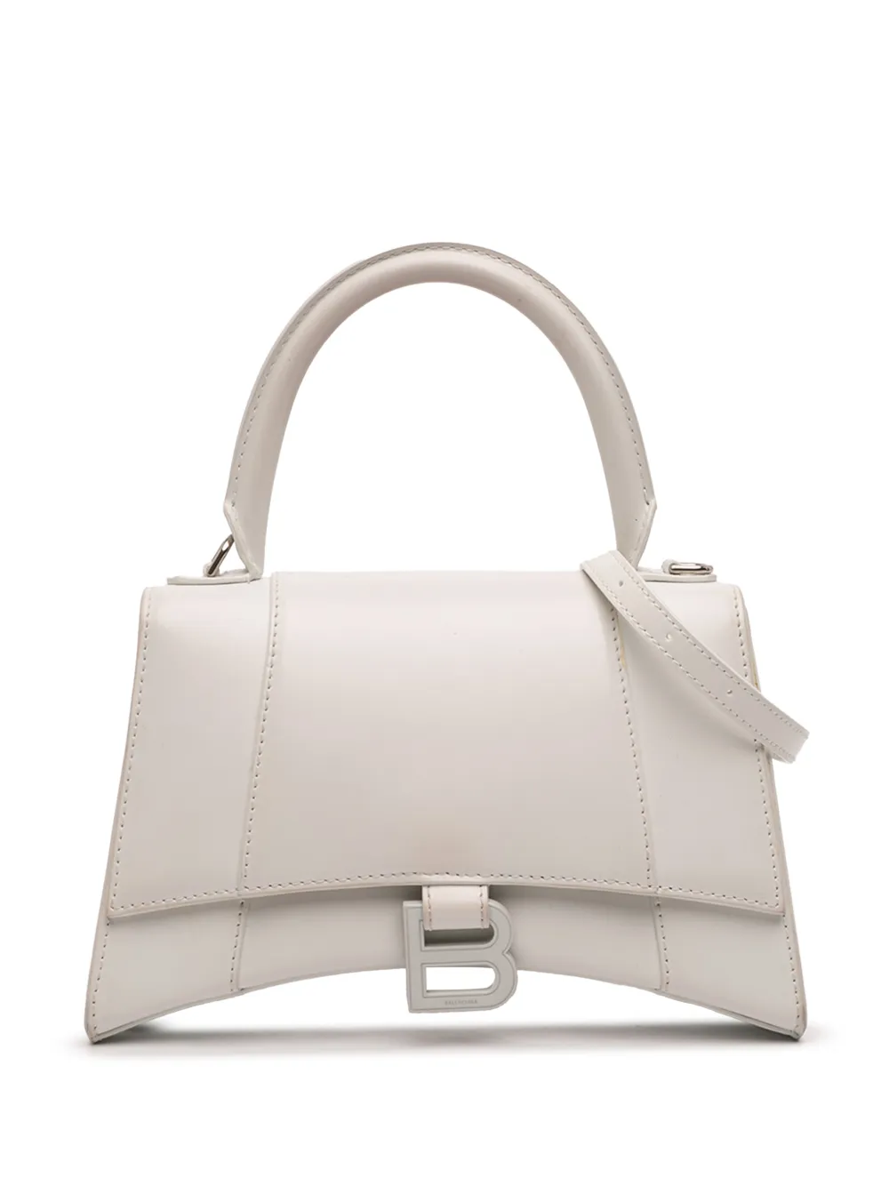 Balenciaga Pre-Owned 2008 Small Shiny Box Calfskin Hourglass Top Handle Bag satchel - Bianco