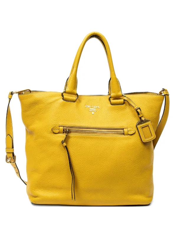 Prada Pre-Owned グレインレザー トートバッグ | イエロー | FARFETCH JP