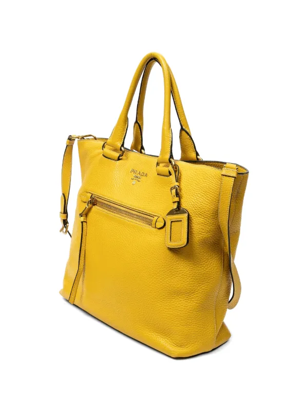 Prada Pre-Owned グレインレザー トートバッグ | イエロー | FARFETCH JP