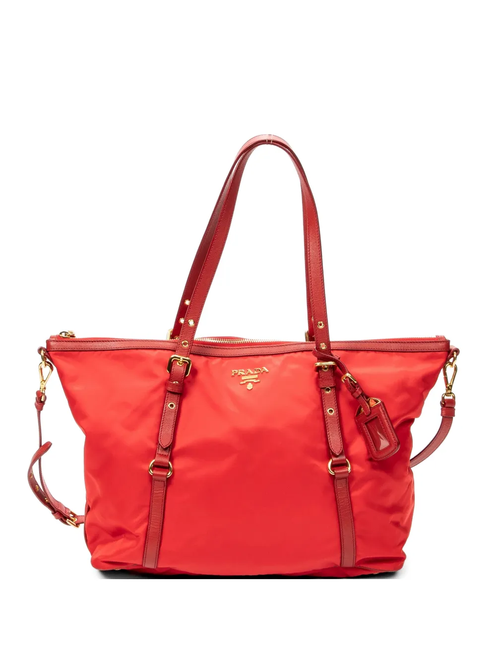 Prada Pre-Owned buckled tote bag - Rosso