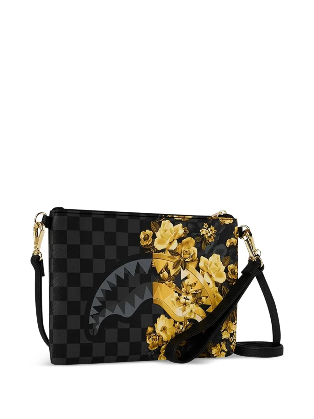 Sprayground Geruite clutch met bloemenprint Zwart