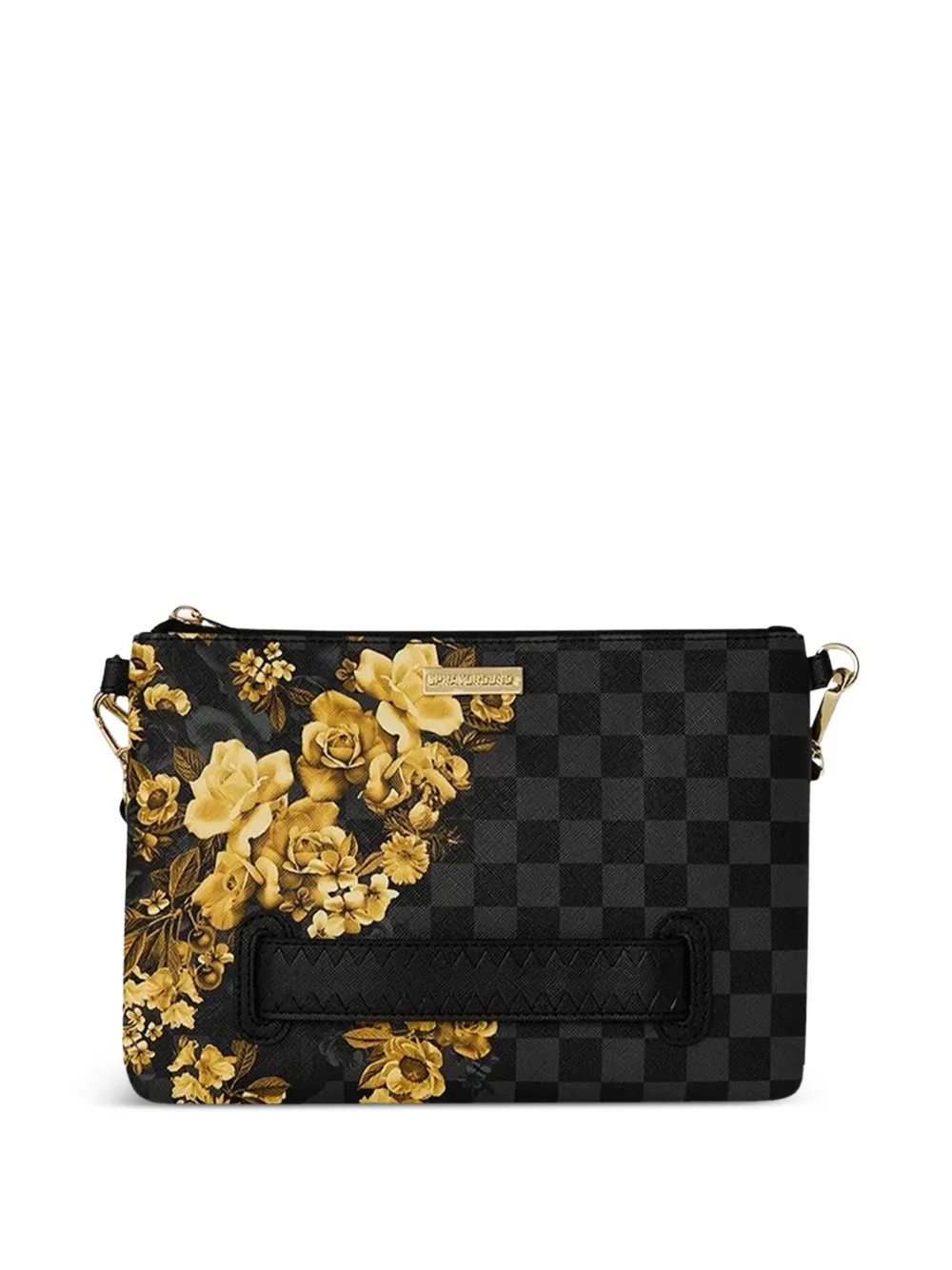 Sprayground Geruite clutch met bloemenprint Zwart
