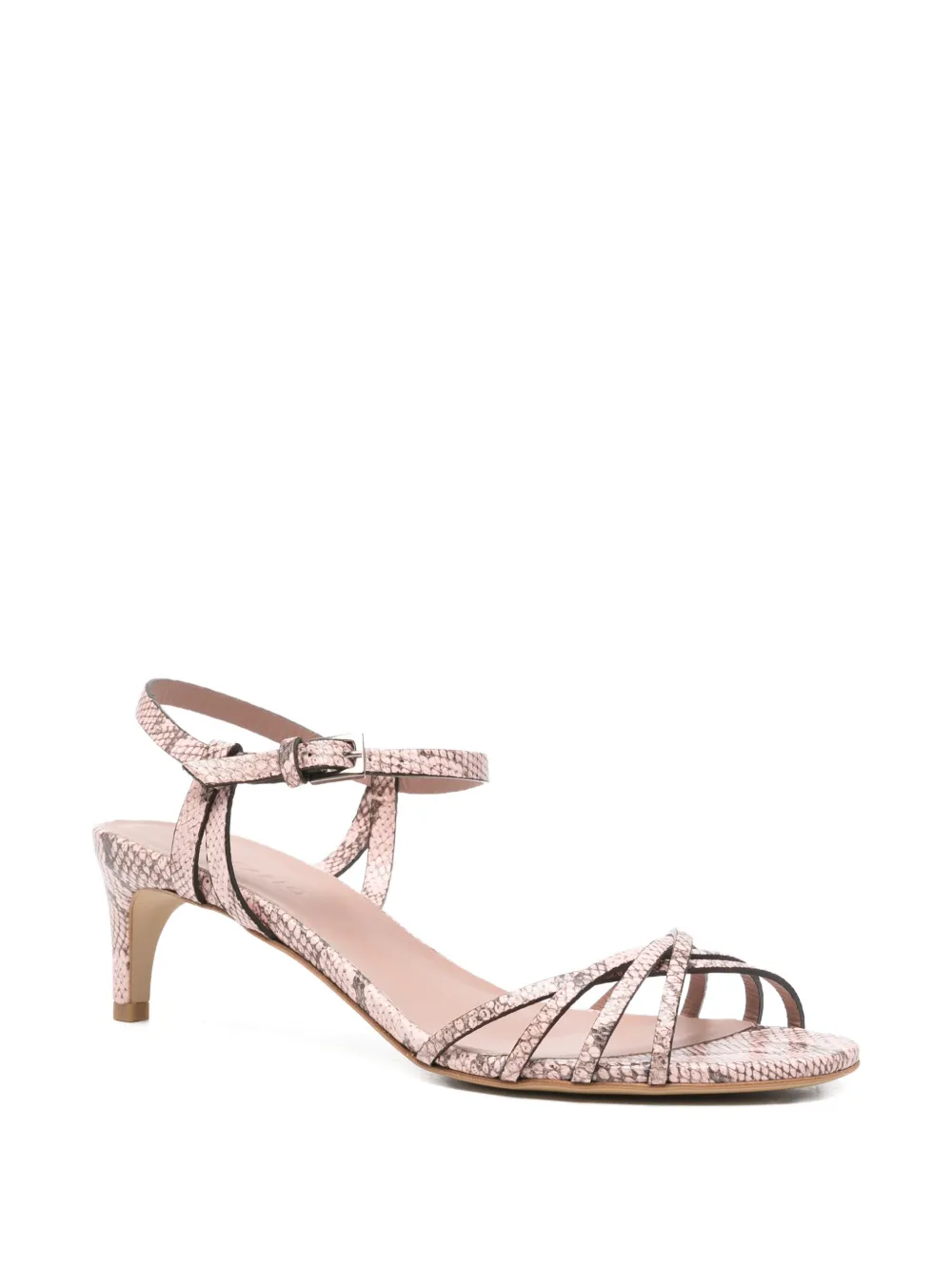Del Carlo Iride snakeskin-effect strappy sandals Roze