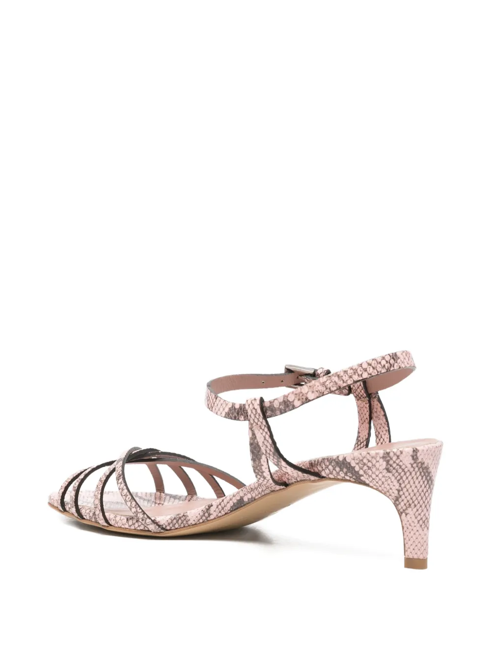 Del Carlo Iride snakeskin-effect strappy sandals Roze